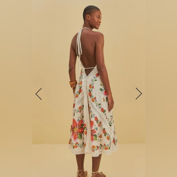 Farm Rio White Banana Vitamin Lace Dress Swim Cover Up - Picture 3 of 16